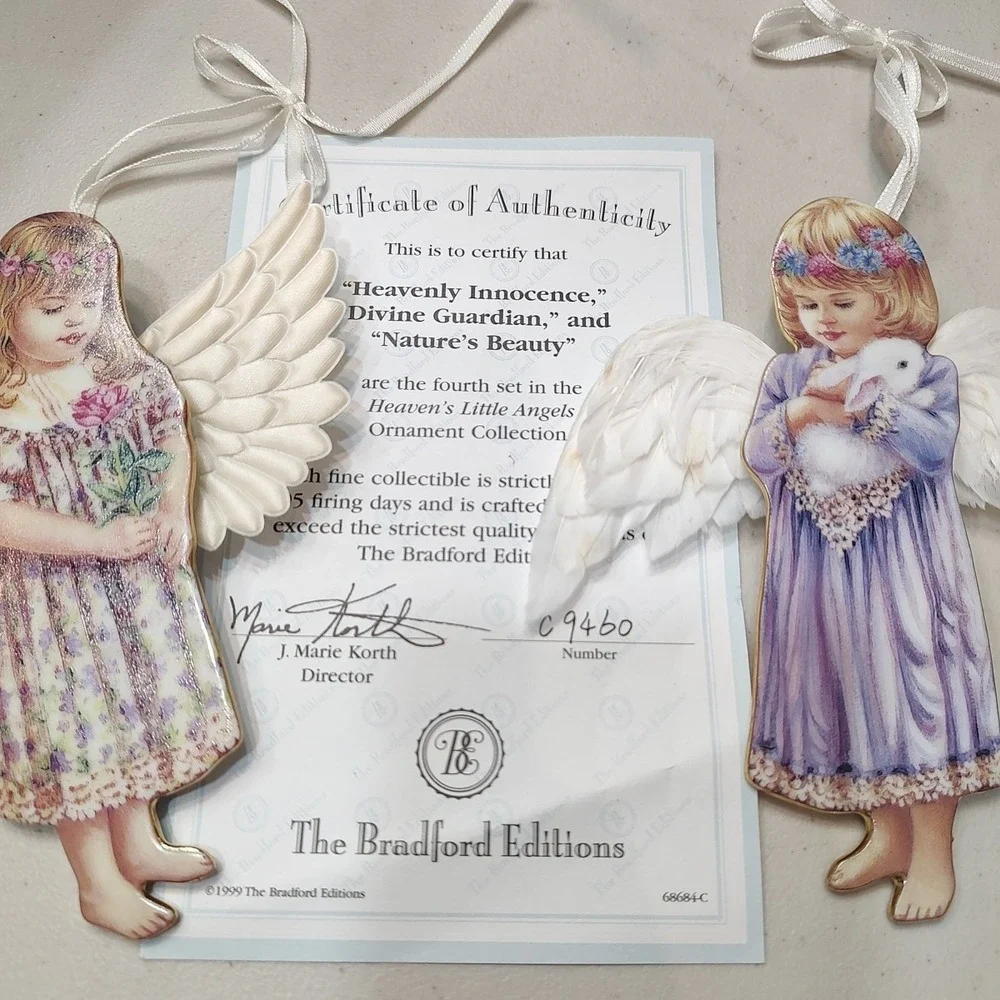 Bradford Edition Heaven's Little Angels 7‎ Ornaments Certificate Of Authenticity